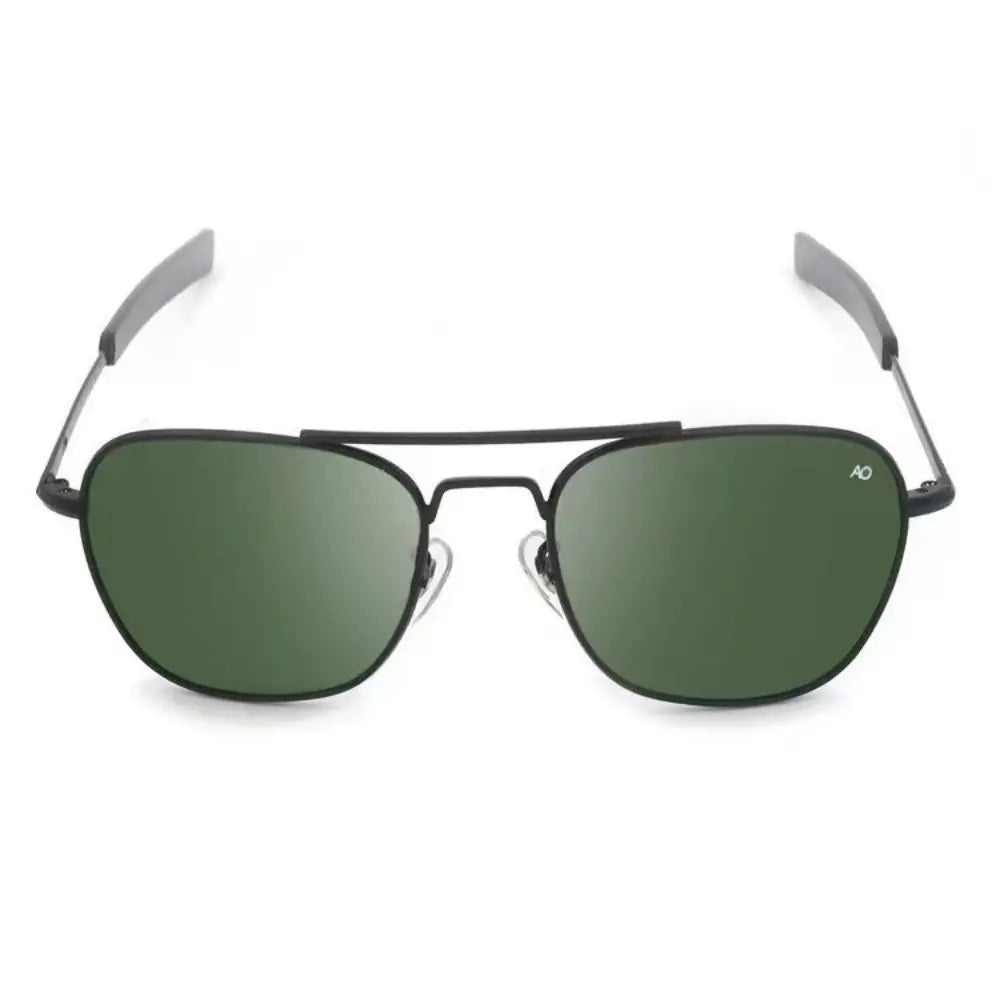 Vintage Look AO Pilot Sunglasses Retro Green Lens Luxury Sunglasses Male Design Optical Glass Lens Driving Shades