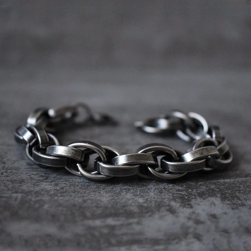 pulsera vintage para hombre, estilo rustico de caracter varonil