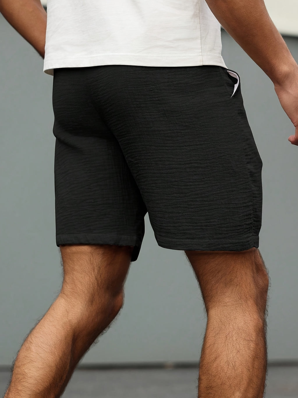 Short informal de verano para hombre 100% algodón con cintura elástica con cordón y bolsillos