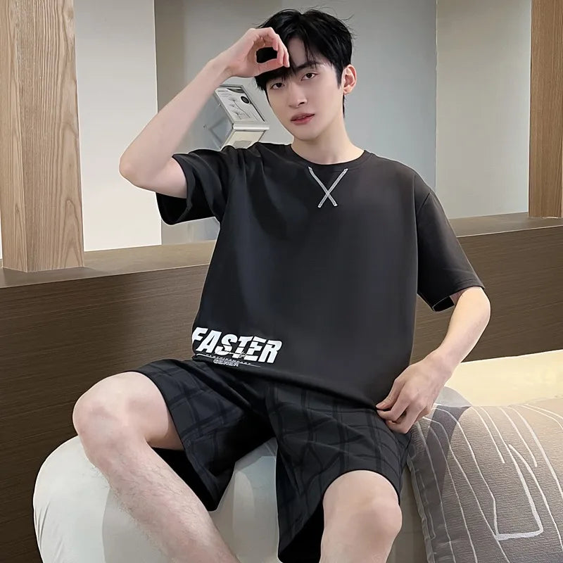 Pijama de hombre liviano, cómodo, veraniego de algodón