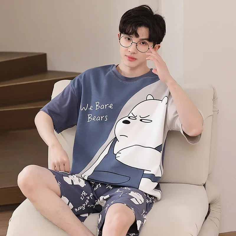 Pijama de hombre liviano, cómodo, veraniego de algodón