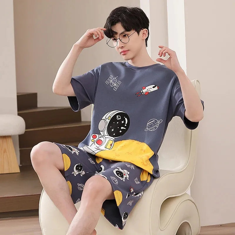 Pijama de hombre liviano, cómodo, veraniego de algodón