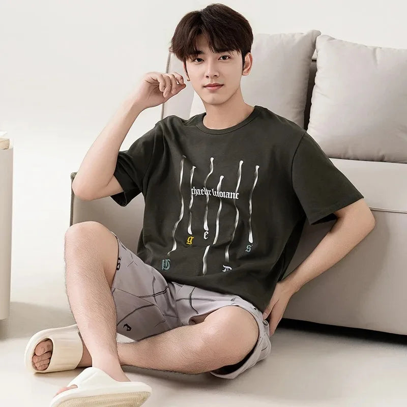 Pijama de hombre liviano, cómodo, veraniego de algodón