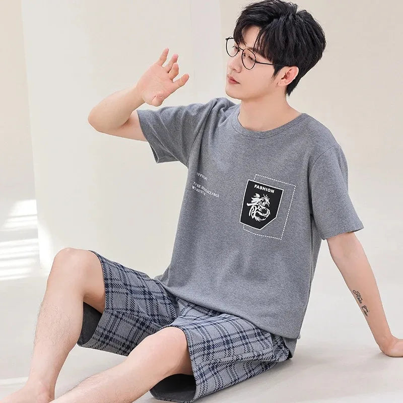 Pijama de hombre liviano, cómodo, veraniego de algodón