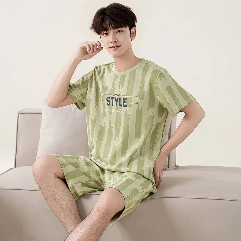 Pijama de hombre liviano, cómodo, veraniego de algodón