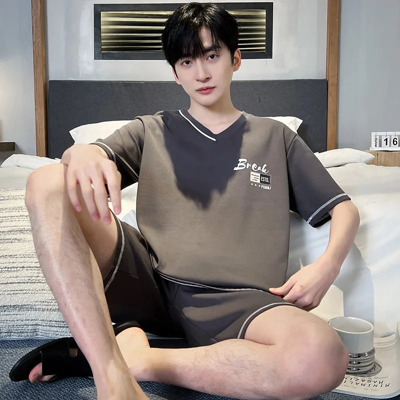 Pijama de hombre liviano, cómodo, veraniego de algodón