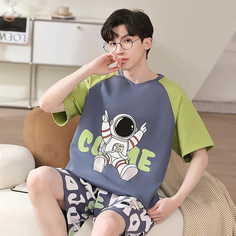 Pijama de hombre liviano, cómodo, veraniego de algodón