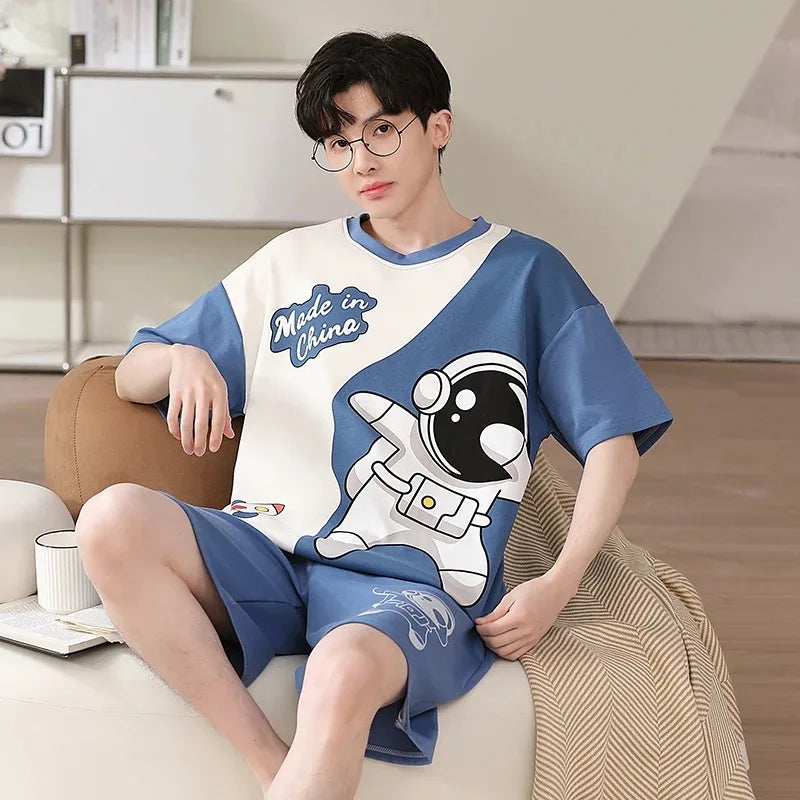 Pijama de hombre liviano, cómodo, veraniego de algodón